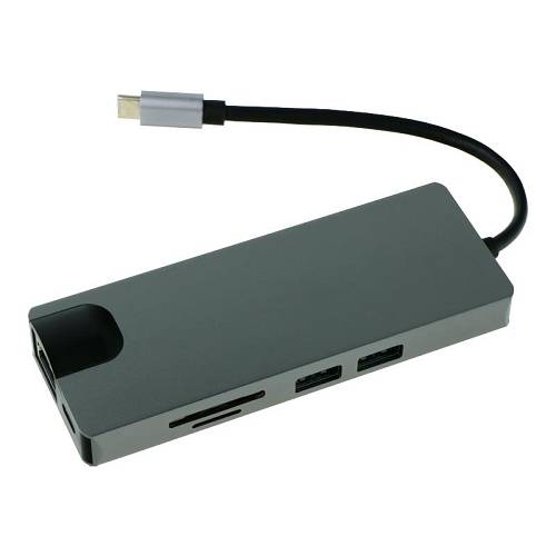 HUB TYPE C adaptor USB 3.0 x 2 / HDMI / VGA / TF / SD / RJ45 gigabit network card / USB-PD