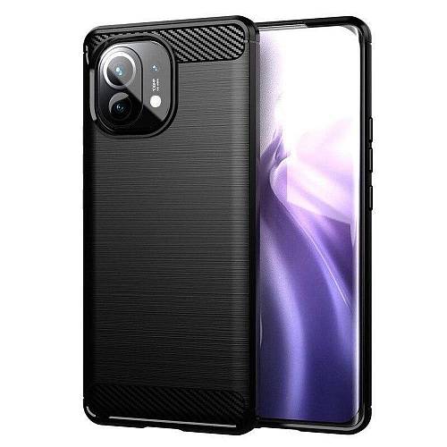 Xiaomi Mi 11 - Θήκη Σιλικόνης Carbon Μαύρη