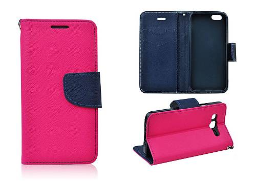 APPLE iPhone 13 - ΘΗΚΗ NETONE FANCY DIARY BOOK STYLE ΠΟΡΤΟΦΟΛΙ ΡΟΖ - ΜΠΛΕ