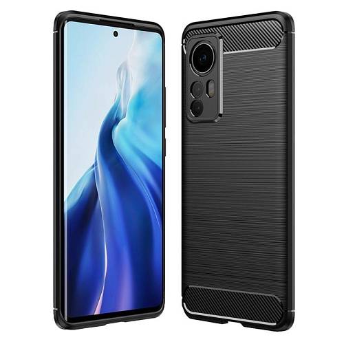 Xiaomi 12 / 12X - Silicon Carbon Case Black