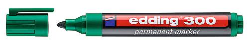 EDDING ανεξίτηλος μαρκαδόρος 300, 1.5-3mm, επαναγεμιζόμενος, πράσινος 4-300004