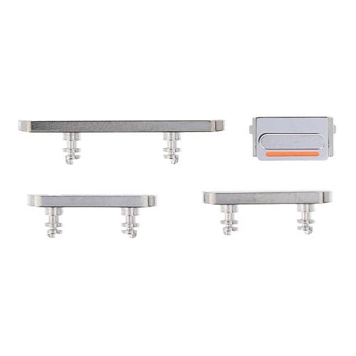 Apple iPhone 14 Pro / 14 Pro Max - Power, Volume, Mute & Side Buttons Set Silver Original
