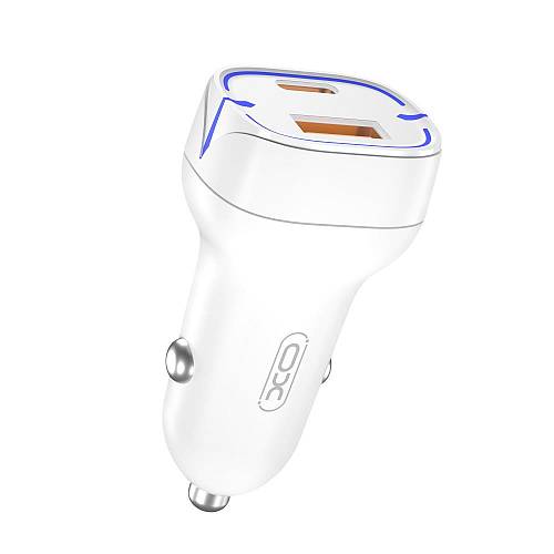 XO - CC37 CAR CHARGER 20W, USB-A, USB-C, QC 3.0 PD white