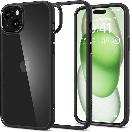 Apple iPhone 15 - Silicon Case Spigen Ultra Hybrid Black