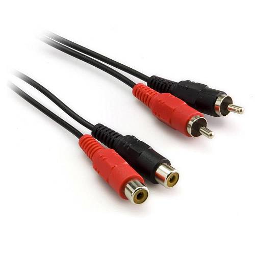 G&BL Audio Extension Cable 2 x RCA plug - 2 x RCA socket Black L.3,0 m