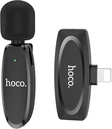 HOCO - L15 Wireless Lavalier Microphone for iPhone Lightning 8-pin black