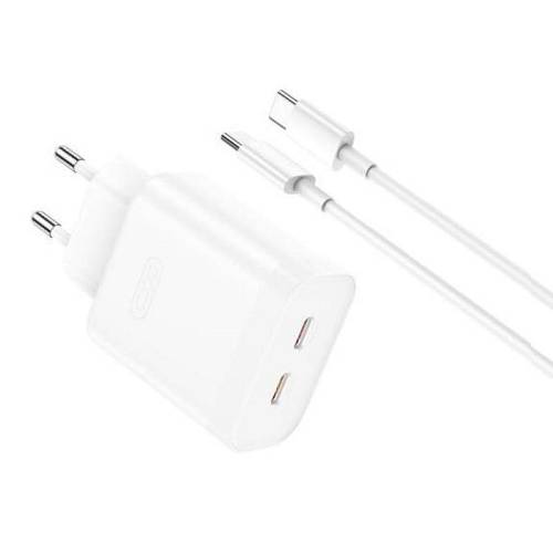 XO - L105 Φορτιστής 35W 2 Θύρες PD με καλώδιο Type C Λευκό