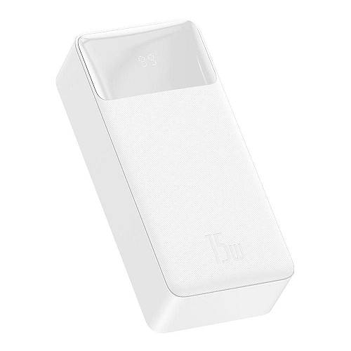 Baseus - Bipow Overseas Edition Power Bank 30000mAh 15W με 2 Θύρες USB-A και Θύρα Type C Λευκό