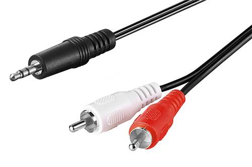 GOOBAY καλώδιο 3.5mm σε 2x RCA 51701, CU, 0.5m, μαύρο 51701