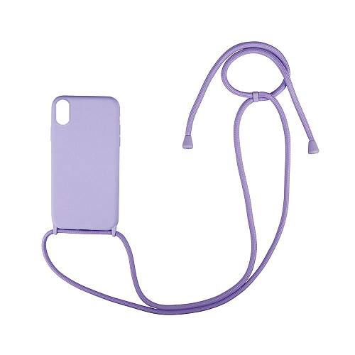 Θήκη Σιλικόνης με Κορδόνι CarryHang Sonique Apple iPhone X / iPhone XS Λιλά