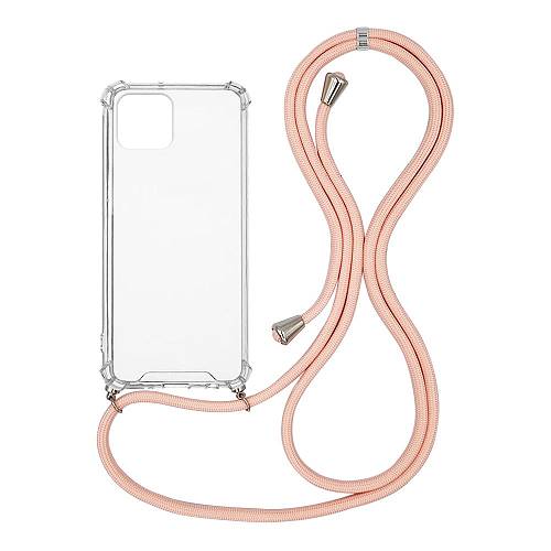 Θήκη Σιλικόνης με Κορδόνι Sonique Armor Clear Apple iPhone 12 Pro Max Ροζ