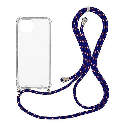 Θήκη Σιλικόνης με Κορδόνι Sonique Armor Clear Apple iPhone 12 Pro Max Rainbow Μπλε