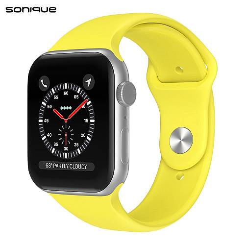 Λουράκι Σιλικόνης Soft Band Sonique για Apple Watch (38/40/41MM) Κίτρινο