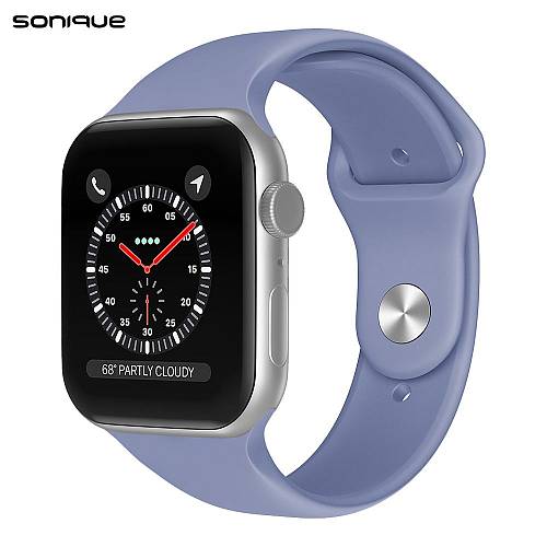 Λουράκι Σιλικόνης Soft Band Sonique για Apple Watch (42/44/45/49MM) Μωβ Ανοιχτό