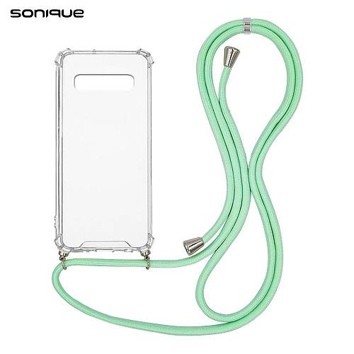Θήκη Σιλικόνης με Κορδόνι Sonique Armor Clear Samsung Galaxy S10 Plus Βεραμάν
