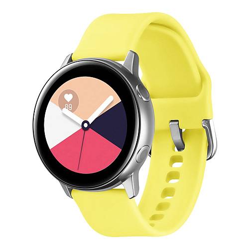 Λουράκι Σιλικόνης Universal Soft Band Sonique 22mm με Ασημί Κούμπωμα για Samsung, Huawei, Amazfit, Xiaomi, Honor Κίτρινο