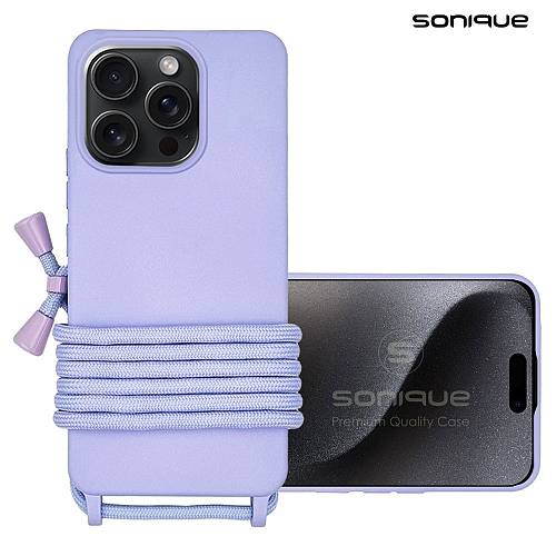 Θήκη Σιλικόνης με Κορδόνι CarryHang Sonique Apple iPhone 15 Pro Λιλά