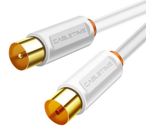 CABLETIME καλώδιο κεραίας CT-AV101, 75 Ohm, 2m, λευκό 5210131039380