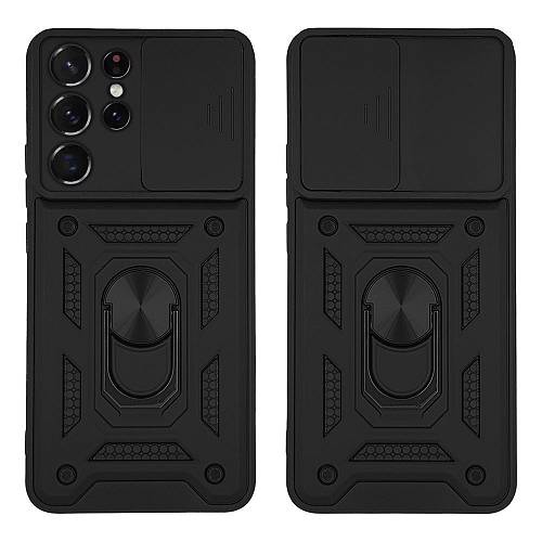 Θήκη Ring Armor CamPro Sonique για Samsung Galaxy S21 Ultra Μαύρο