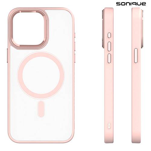 Θήκη Magnetic MagMetal Sonique Apple iPhone 15 Pro Ροζ