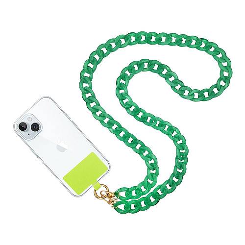 Κολιέ Λουράκι Sonique Leopard Ακρυλικό 120cm για Κινητό Πράσινο