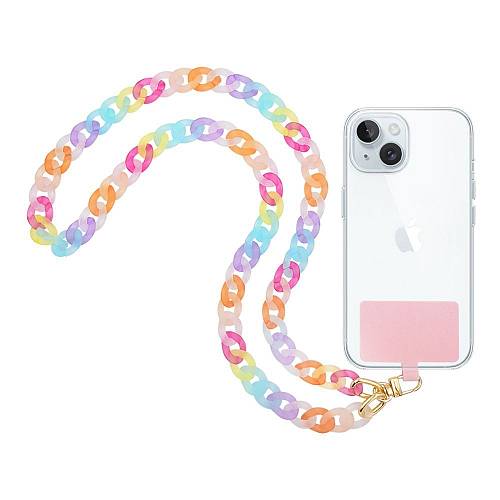 Κολιέ Λουράκι Sonique Rainbow Ακρυλικό 90cm για Κινητό Πολύχρωμο