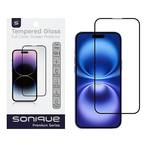 Hardy Glass Sonique Premium Series HD Full Cover 9H Apple iPhone 15 Plus / iPhone 16 Plus Μαύρο