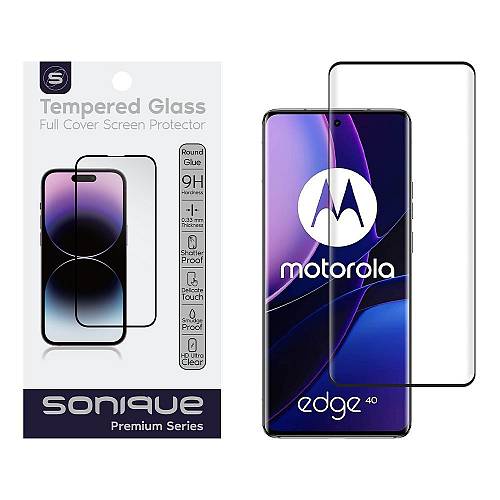 Curvy Glass Sonique Premium Series HD Full Cover 9H Motorola Edge 40 5G Μαύρο