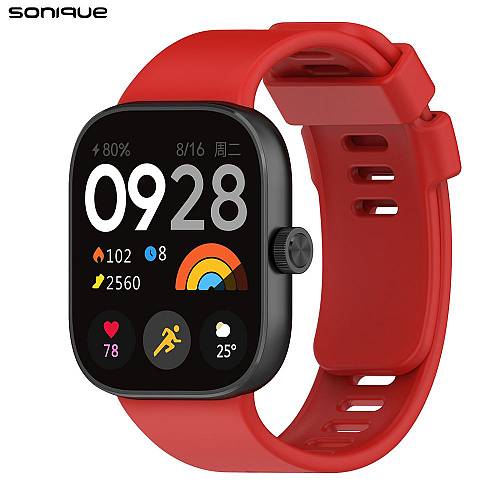 Λουράκι Σιλικόνης Sonique Color για Xiaomi Redmi Watch 4 Κόκκινο