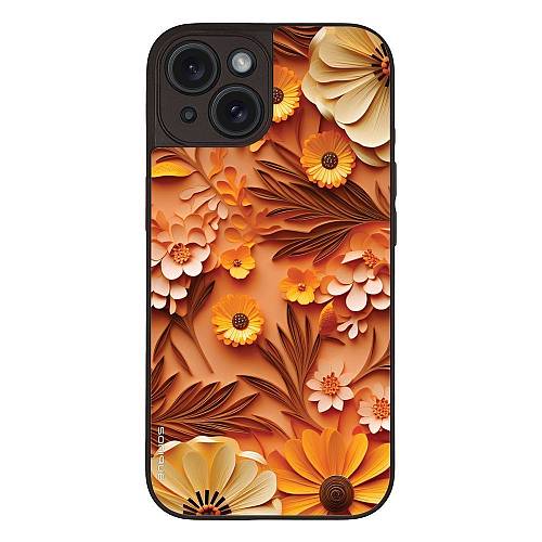 Θήκη Sonique 3D Flower Series για Apple iPhone 15 Πορτοκαλί