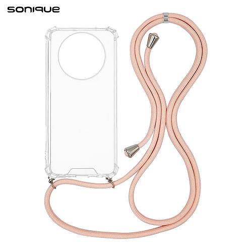 Θήκη Σιλικόνης με Κορδόνι Sonique Armor Clear Realme 12 5G / Realme 12x Ροζ