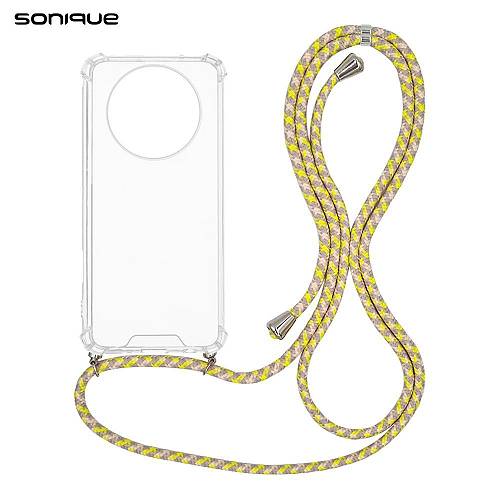 Θήκη Σιλικόνης με Κορδόνι Sonique Armor Clear Realme 12 5G / Realme 12x Rainbow Κίτρινο