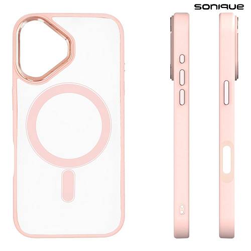 Θήκη Magnetic MagMetal Sonique Apple iPhone 16 Ροζ