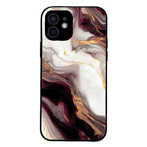 Θήκη Sonique Marble Series για Apple iPhone 12 Μπορντώ
