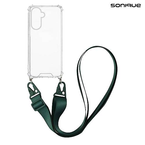 Θήκη Σιλικόνης με Strap Sonique Armor Clear Samsung Galaxy A56 5G Πράσινο Σκούρο