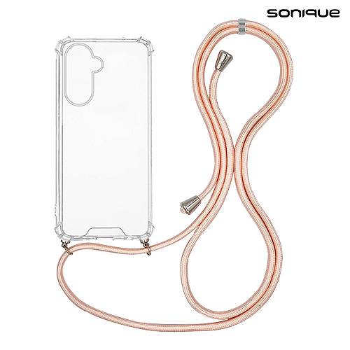 Θήκη Σιλικόνης με Κορδόνι Sonique Armor Clear Samsung Galaxy A56 5G Ροζ Σατινέ