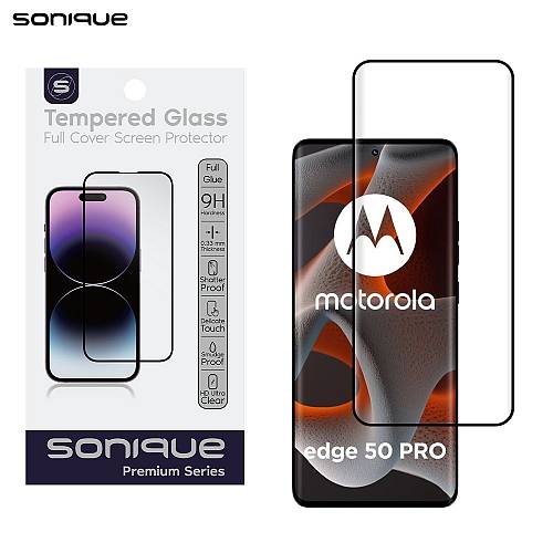Curvy Glass Sonique Premium Series HD Full Cover 9H Motorola Edge 50 5G Μαύρο
