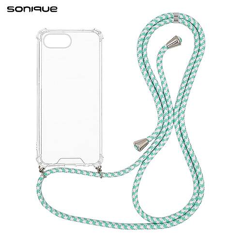 Θήκη Σιλικόνης με Κορδόνι Sonique Armor Clear Apple iPhone 16e Rainbow Βεραμάν