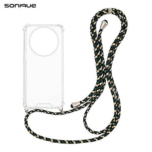 Θήκη Σιλικόνης με Κορδόνι Sonique Armor Clear Realme 14 Pro 5G Rainbow Πράσινο