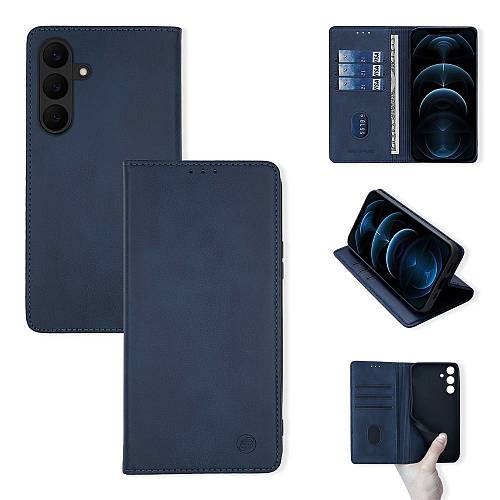 Θήκη Πορτοφόλι Vintage Magnet Wallet Sonique Samsung Galaxy S25 FE Μπλε Σκούρο