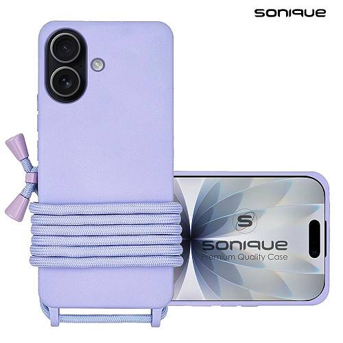 Θήκη Σιλικόνης με Κορδόνι CarryHang Sonique Apple iPhone 17 Λιλά