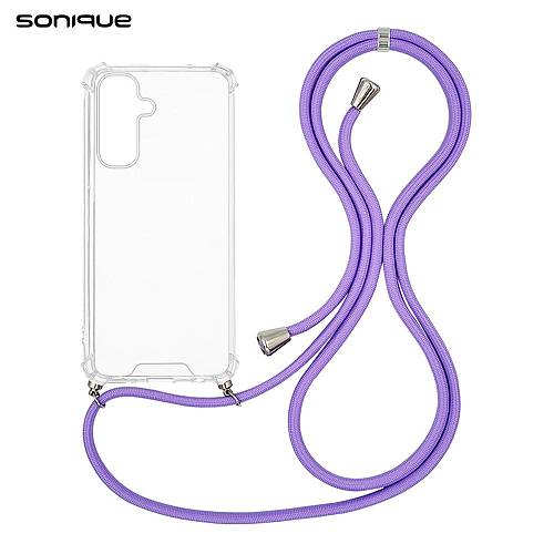 Θήκη Σιλικόνης με Κορδόνι Sonique Armor Clear Samsung Galaxy A17 4G / Galaxy A17 5G Λιλά