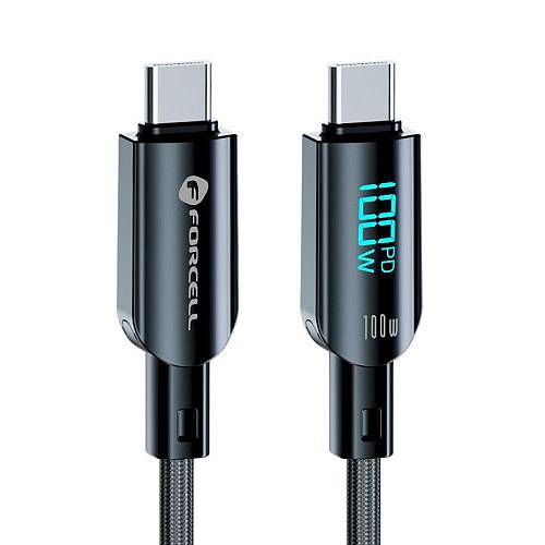 Forcell - Καλώδιο Type C σε Type C Ψηφιακό QC4.0 PD 5A 100W 1,2μ F-ENERGY C277 Μαύρο
