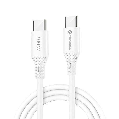 Forcell - Καλώδιο Σιλικόνης Type C σε Type C QC4.0 5A 100W 1μ F-ENERGY C347 Λευκό