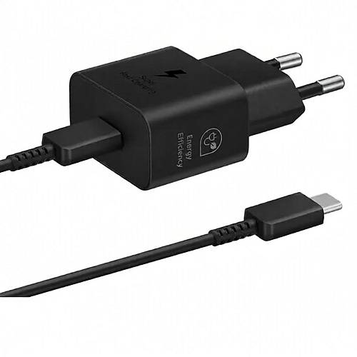 Samsung - Original Type C Fast Travel Charger 25W + Type C Cable Black Blister