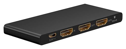 GOOBAY HDMI splitter 58481, 1-in σε 2-out, 4K/60Hz, μαύρο 58481