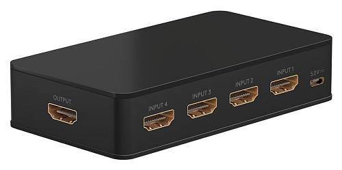 GOOBAY HDMI switch 58489 με τηλεχειριστήριο, 4 σε 1, 4K/60Hz, μαύρο 58489