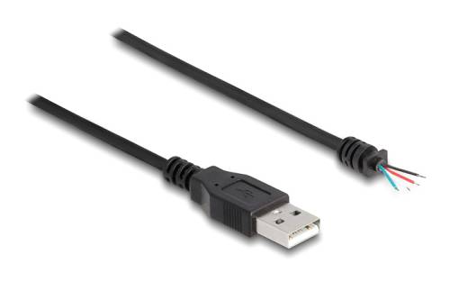DELOCK καλώδιο USB 64184 με ελεύθερα άκρα, 28 AWG, 1m, μαύρο 64184