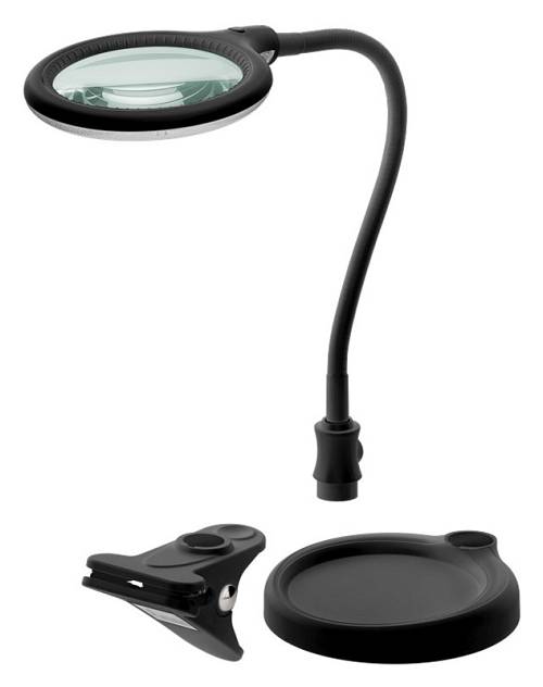 GOOBAY μεγεθυντικός φακός 64990 με κλιπ & βάση, LED, 3 διόπτρες 1.75x 64990