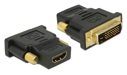 DELOCK αντάπτορας DVI 24+1 σε HDMI 65466, 4K, gold-plated, μαύρος 65466